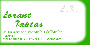 lorant kaptas business card